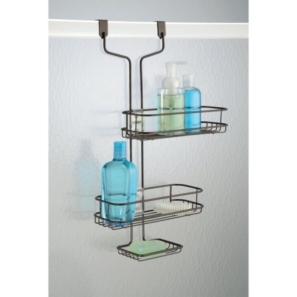 InterDesign / Полка для душевой кабинылиния тройная бронза 26.5х16х54 см (100156)