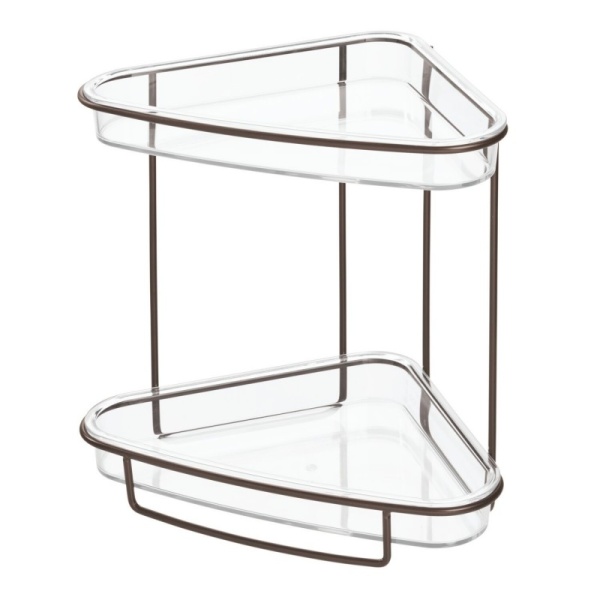 InterDesign / Полка Clarity двухъярусная угловая настольная со съемными лотками (101241)