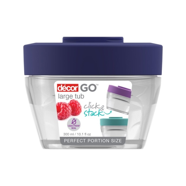 DECOR / Контейнер пищевой PREMIUM GO SNACK TUB модульный с завинчивающейся крышкой 300мл 1 шт (101095)