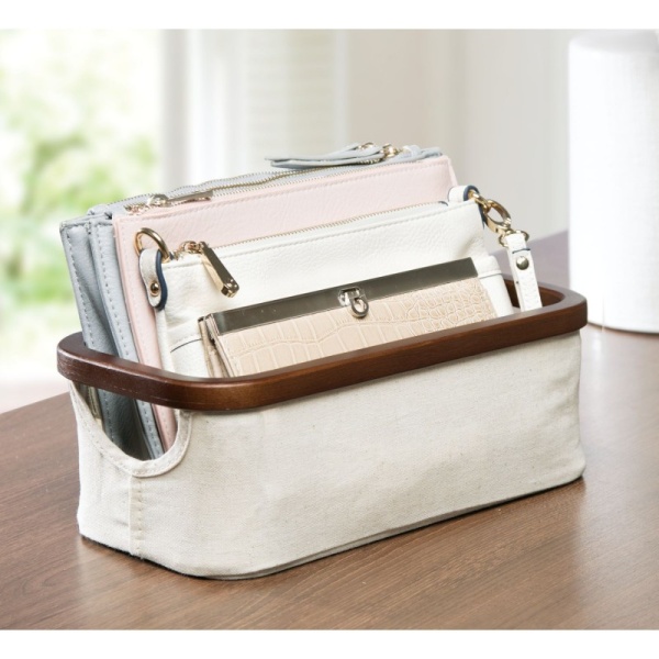 InterDesign / Текстильная корзина-органайзер Interdesign слоновая кость/коричневый XS (100735)