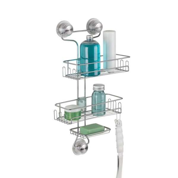 InterDesign / Полка двойная энергия ультра на присосках 55х25.5х12.5см металл (100107) InterDesign / Полка двойная энергия ультра на присосках 55х25.5х12.5см металл (100107)