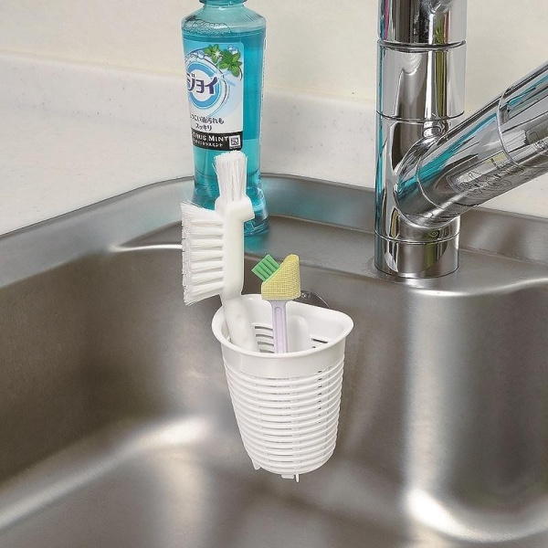 Inomata / Держатель для чистящих щеток на присоске БЕЛЫЙ (100297)