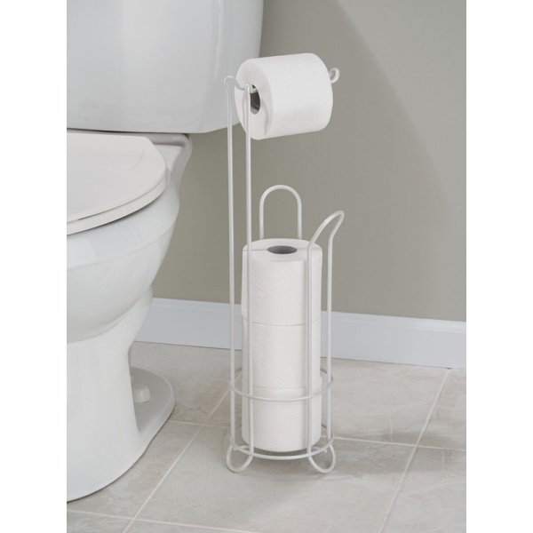 InterDesign / Держатель для туалетной бумаги и запасных рулонов Classico сталь белый жемчуг (100880)