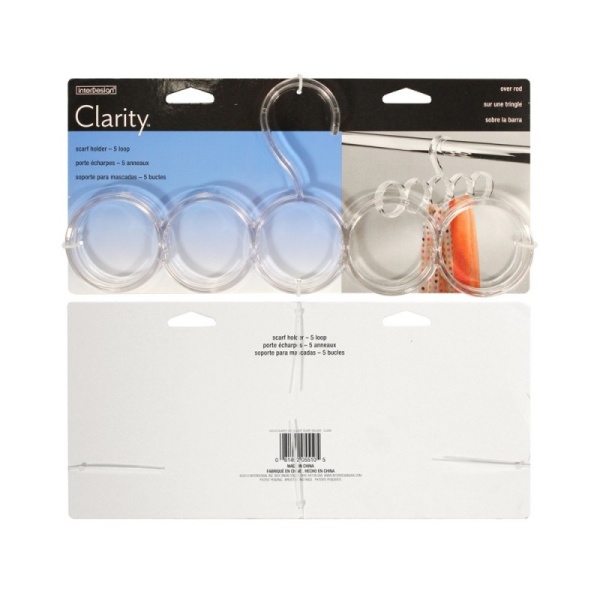 InterDesign / Вешалка для шарфов и платков 5 колец Clarity (100014)