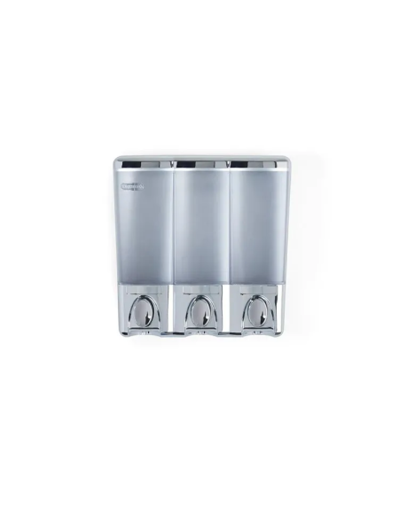 Дозатор для моющих средств CLEAR CHOICE трехкамерный механический настенный 420мл хром (101618)