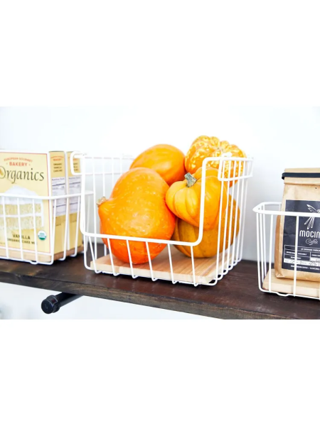 Корзина Wire & Paulownia Wood 25.4х25.4х20.3см (101612)