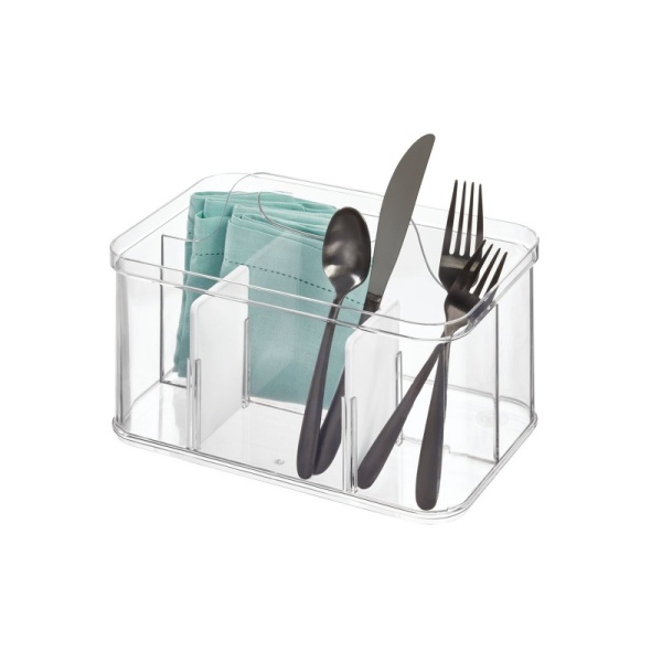 InterDesign / Подставка для кухонных принадлежностей CRISP 4 отделения со съемными разделителями (101311)