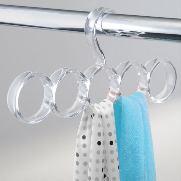 InterDesign / Вешалка для шарфов и платков 5 колец Clarity (100014)