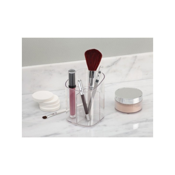 InterDesign / Стакан для косметических принадлежностей Clarity 3 отделения прозрачный пластик (100825)