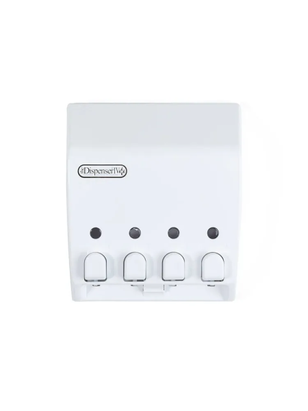 Дозатор для моющих средств CLASSIC четырехкамерный механический настенный 430мл белый (101625)