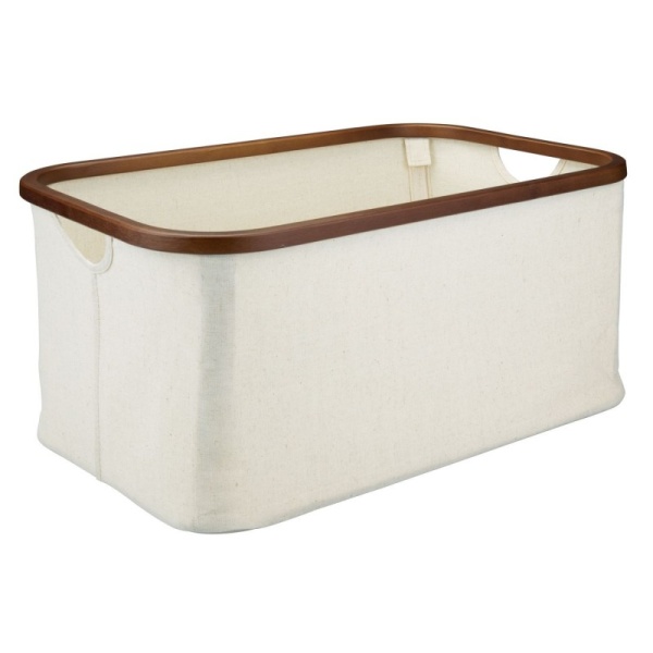 InterDesign / Текстильная корзина-органайзер Interdesign слоновая кость/коричневый L (100741)