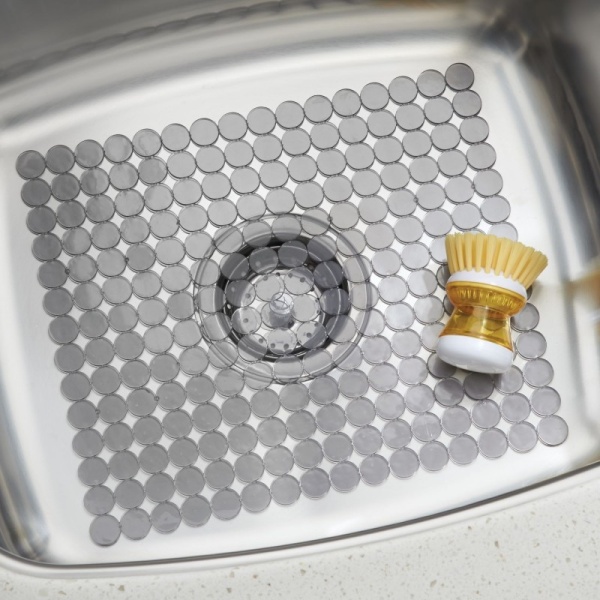 InterDesign / Коврик для раковины Orbz графит 27.3х31.1см (100722)