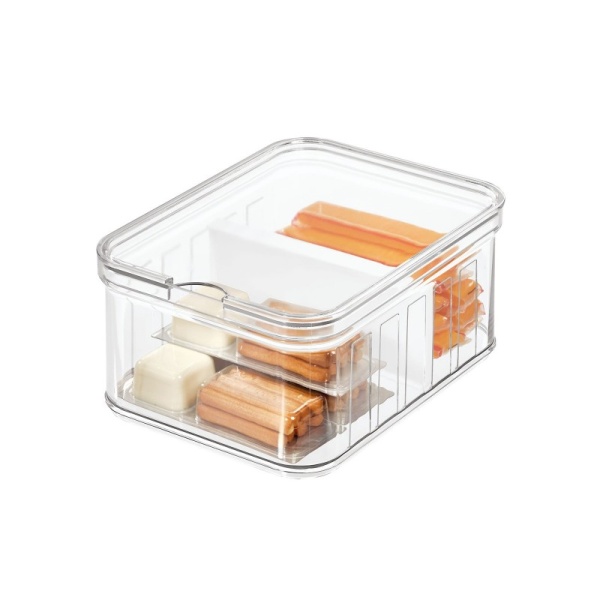 InterDesign / Контейнер для хранения Crisp глубокий с разделителем пластиковый (100845)