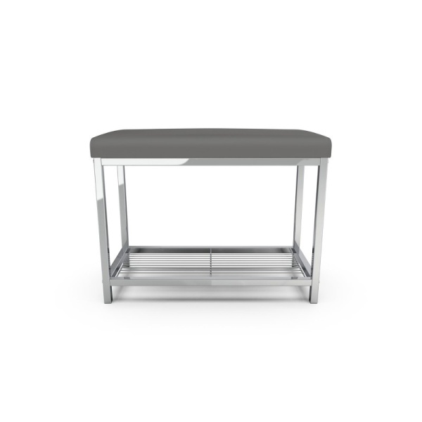 BETTER LIVING / Банкетка-обувница MODERNA серая экокожа (101197) 