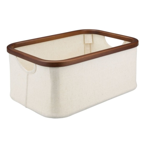 InterDesign / Текстильная корзина-органайзер Interdesign слоновая кость/коричневый S (100737)