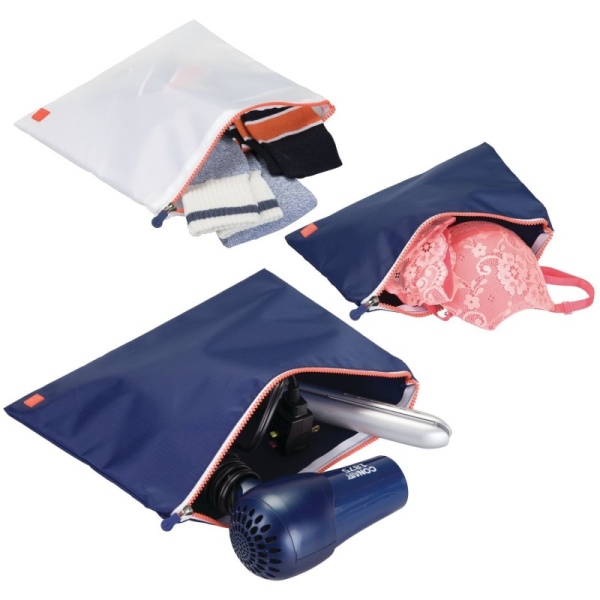 InterDesign / Дорожные косметички 3 шт неви/оранжевый (100628) InterDesign / Дорожные косметички 3 шт неви/оранжевый (100628)