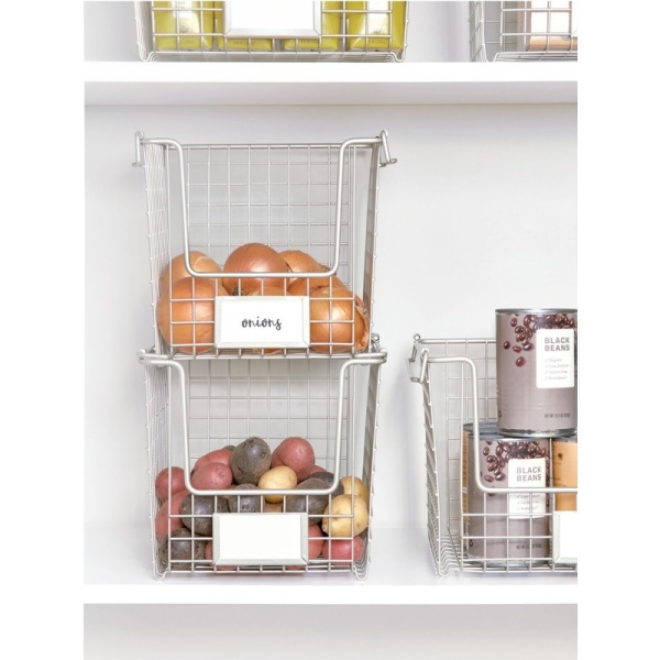 InterDesign / Корзина для хранения Classico с боковыми ручками 20.3х25.4 см стальная (100849)