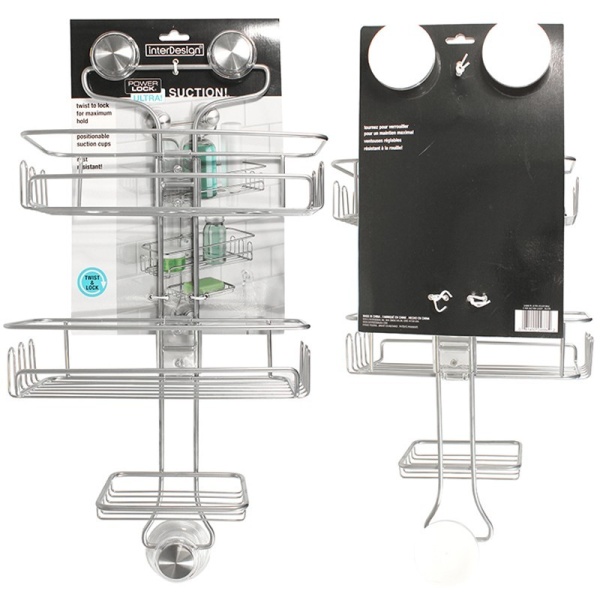 InterDesign / Полка двойная энергия ультра на присосках 55х25.5х12.5см металл (100107) InterDesign / Полка двойная энергия ультра на присосках 55х25.5х12.5см металл (100107)