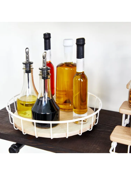 Поднос Wire & Paulownia Wood вращающийся 27.9х27.9х6.7см (101573)