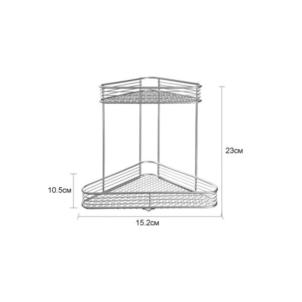 InterDesign / Полка двухъярусная угловая Vienna сталь (100824)