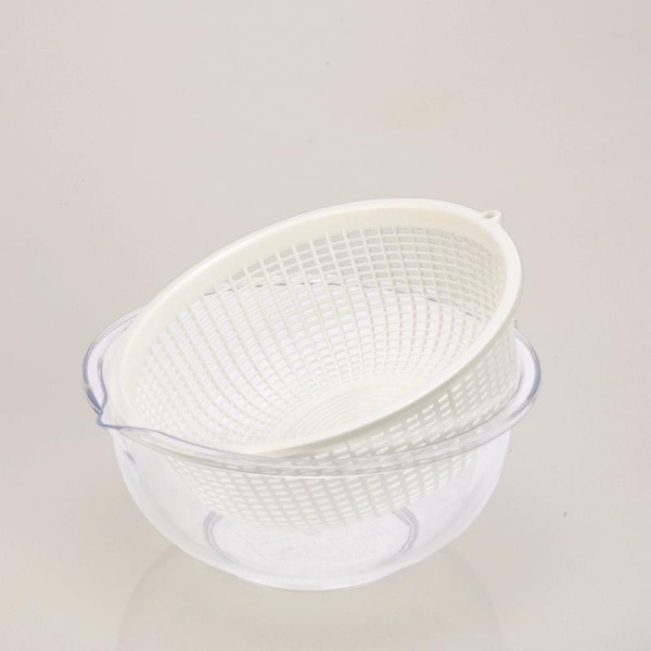 Inomata / Набор 2 предмета (миска + дуршлаг) 670мл ПРОЗРАЧНЫЙ (100493)