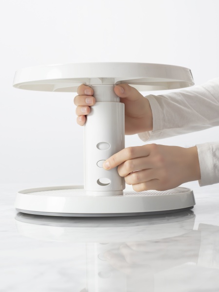 Подставка Crazy Susan 2-х уровневая вращающаяся со съмными ящиками регулируемая по высоте 26.7х26.7х25.4-30.5см (101522)