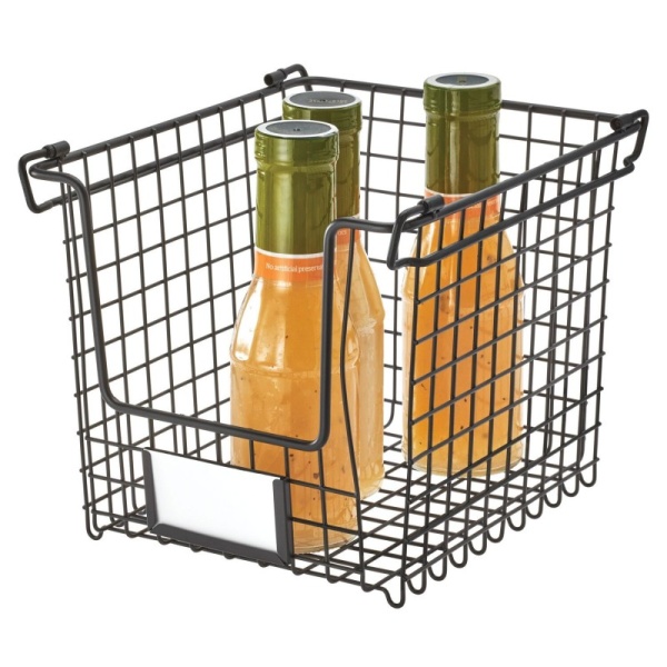 InterDesign / Корзина для хранения Classico с боковыми ручками 20.3х25.4 см стальная (100906)