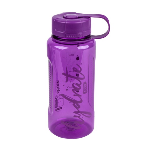 DECOR / Бутылка для воды HYDRATE с мерной шкалой тритан 1л, фуксия (101127)