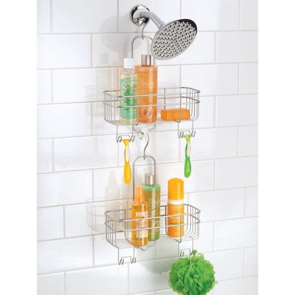 InterDesign / Полка для ванной комнаты Euro подвесная на поворотном крючке стальная (100831)