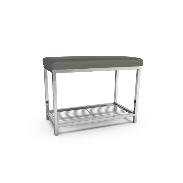 BETTER LIVING / Банкетка-обувница MODERNA серая экокожа (101197) 