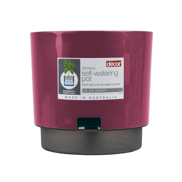 Горшок для растений WATERMATIC 4.8л 215мм ярко-розовый (101334)