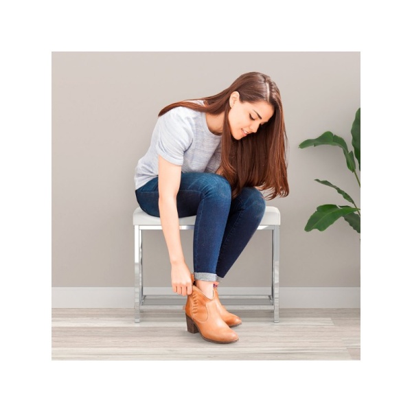 BETTER LIVING / Банкетка-обувница MODERNA белая экокожа (101196)