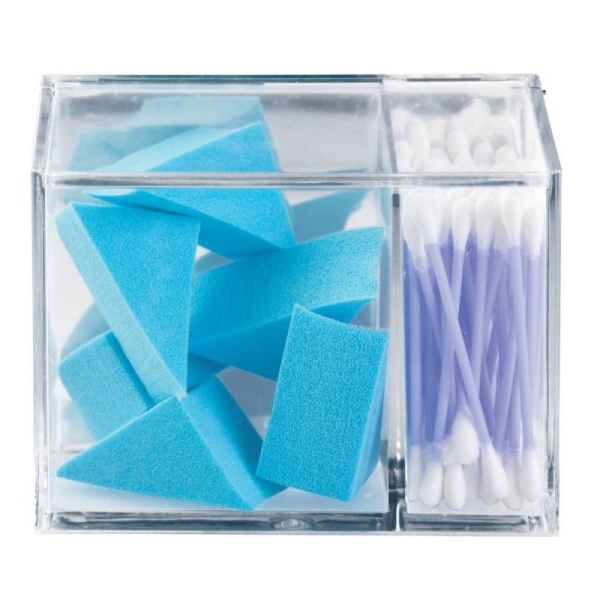 InterDesign / Органайзер-полочка для хранения с 2-мя отсеками и крышкой клеящейся на стену (100643)