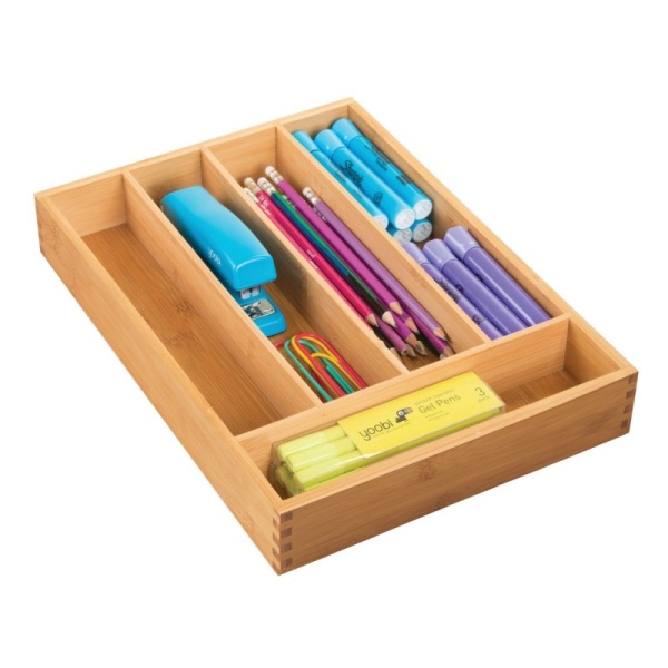 InterDesign / Лоток для хранения столовых приборов Formbu бамбуковый 4 отделения (100666)