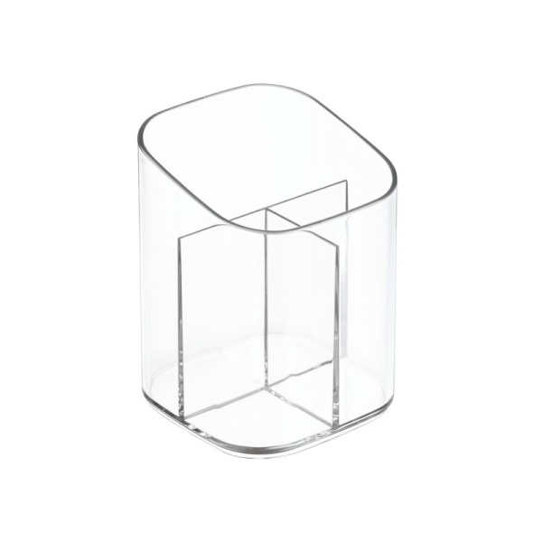 InterDesign / Стакан для косметических принадлежностей Clarity 3 отделения прозрачный пластик (100825)