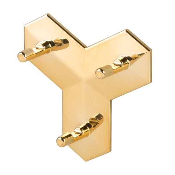 InterDesign / Крючок аффикс тройной самоклеющ. 8х2.75х8.25 см золот. пластик (100146)