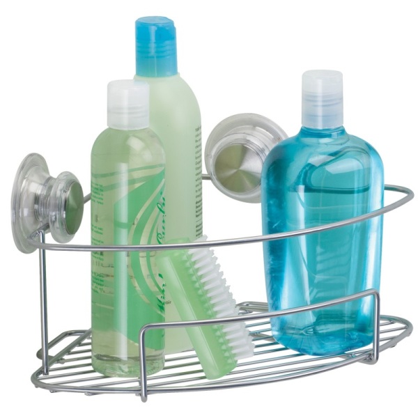 InterDesign / Полка энергия ультра угловая на присосках 23х23х10.5см металл (100108)