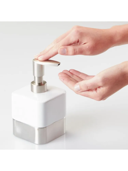 Дозатор Gia для жидкого мыла механический керамика, металл, пластик 414мл (101594)