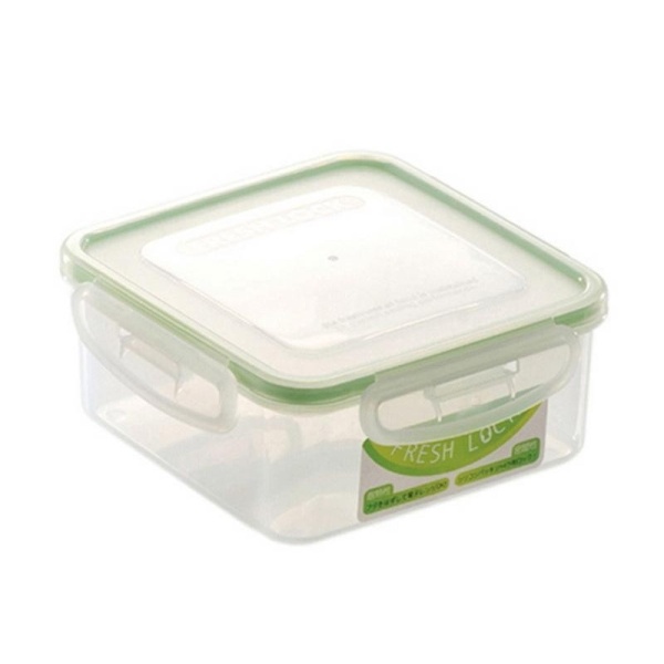 Yamada / Контейнер для СВЧ  0,6л кв. для пищев. ЗЕЛЁНЫЙ (100338)