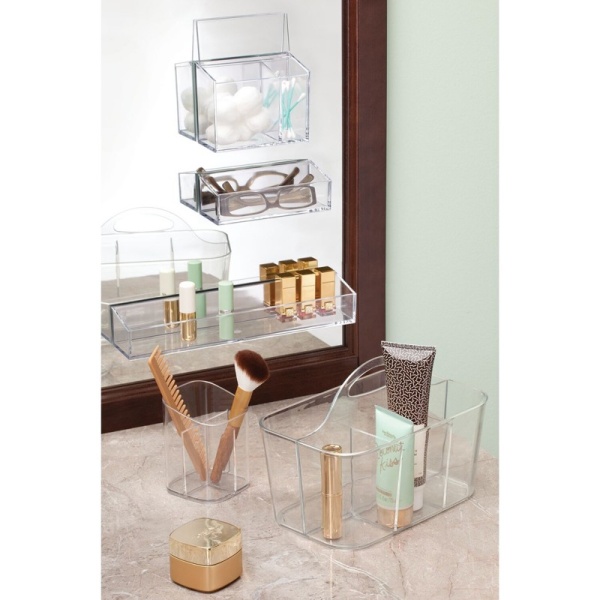 InterDesign / Стакан для косметических принадлежностей Clarity 3 отделения прозрачный пластик (100825)