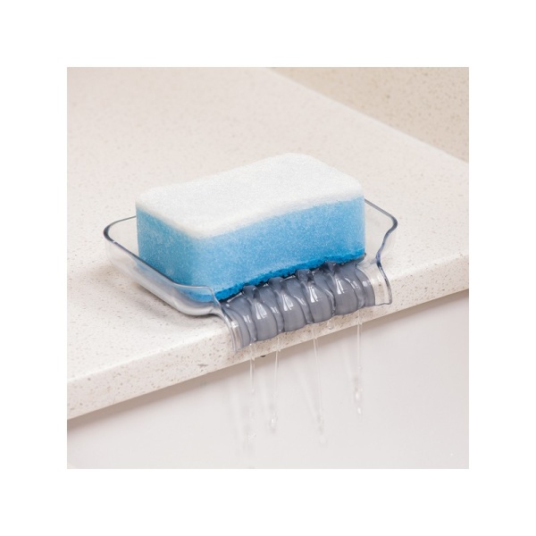 BETTER LIVING / Мыльница на присосках TRICKLE TRAY прозрачная/серая (101029)