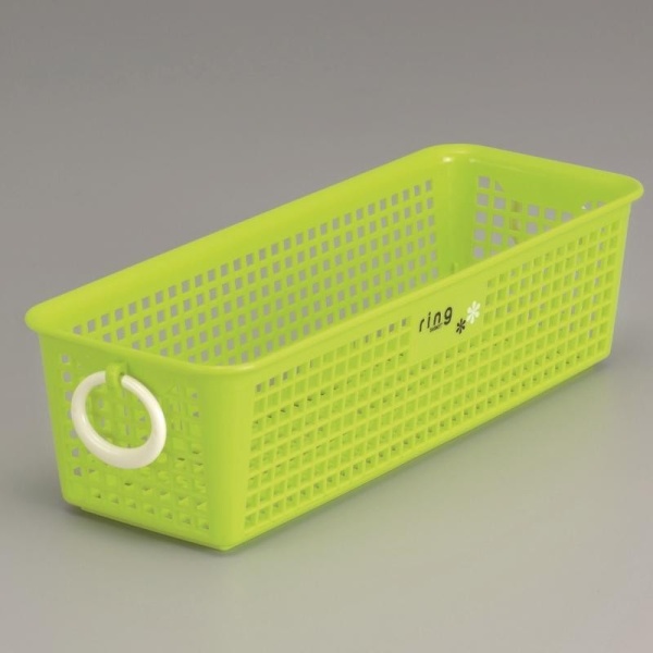 Inomata / Корзина   262*97*70мм с ручками ЛАЙМ (100406)