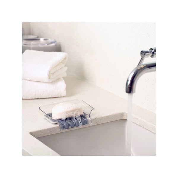 BETTER LIVING / Мыльница на присосках TRICKLE TRAY прозрачная/серая (101029)