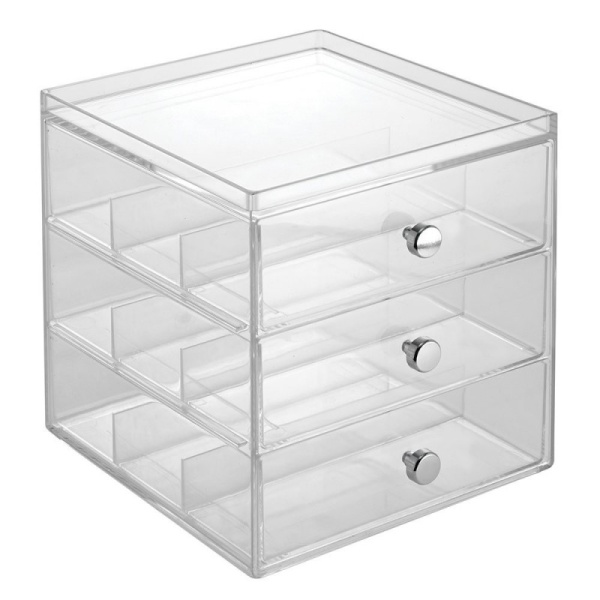InterDesign / Органайзер с  ящиками и верхним местом для хранения Прозрачный (100744)