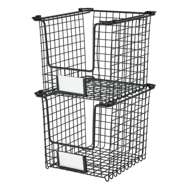 InterDesign / Корзина для хранения Classico с боковыми ручками 20.3х25.4 см стальная (100906)