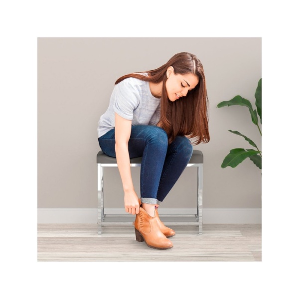 BETTER LIVING / Банкетка-обувница MODERNA серая экокожа (101197) 