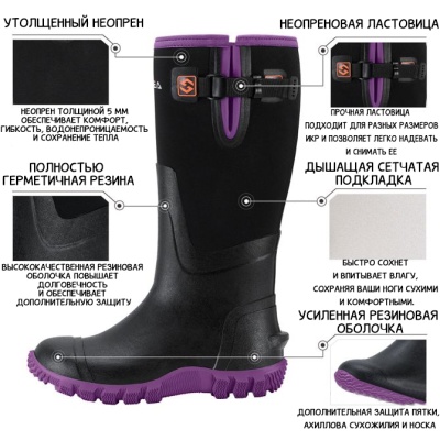 Сапоги женские фиолетовые 39