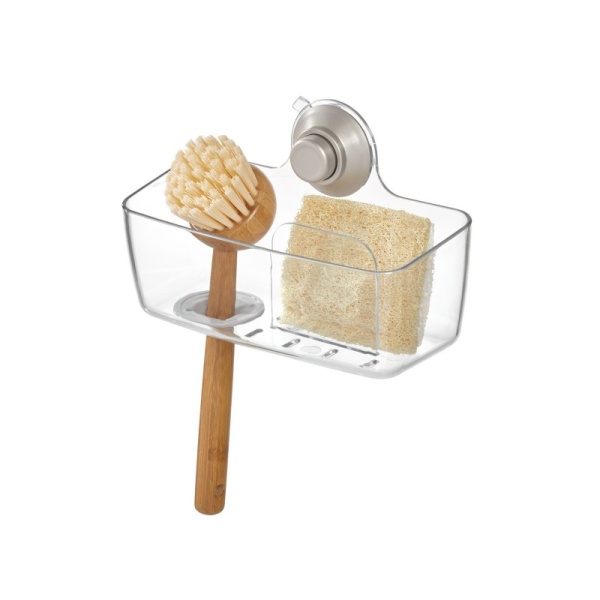 InterDesign / Держатель Ariel для губок, щеток на присоске с разделителем 19х9х12см (101322)