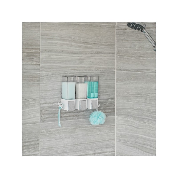 BETTER LIVING / Диспенсер для жидкого мыла, геля, шампуня, кондиционера CLEVER трехкамерный 500мл белый (100981)