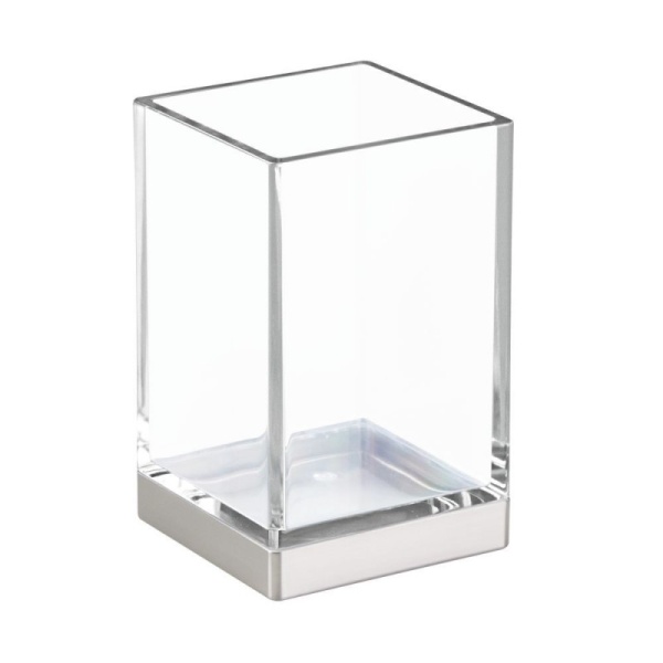 InterDesign / Стакан для ванных принадлежностей клерити пластик/серебр (100135)